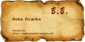 Beke Bianka névjegykártya